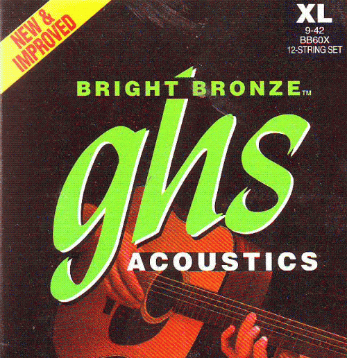 GHS Corporation / BB60X/Струны для акустической гитары; 12 струн, бронза (9-9-12-12-15-08-26-11-34-14-42-22)/GHS