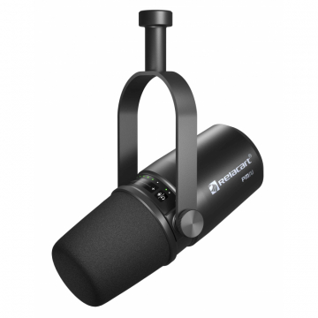 RELACART / PM2 / Кардиоидный динамический микрофон с держателем. Выходы USB, XLR. 3.5mm Jack