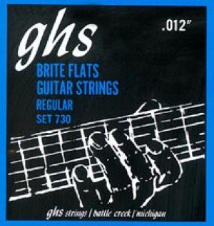 GHS Corporation / 730/Струны для электрогитары; сплав 52; полукруглая обмотка; (12-16-24-32-42-54); Brite Flats/GHS