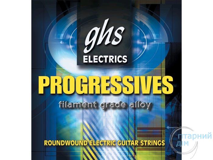 GHS Corporation / PRH/Струны для электро гитары; (12-15-24-32-40-52); сплав 52; круглая обмотка; Progressives/GHS