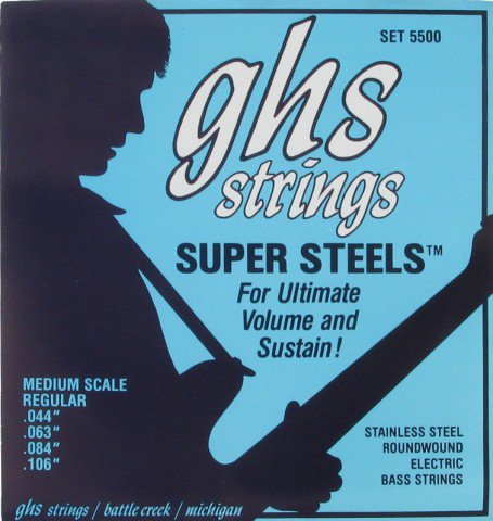 GHS Corporation / 5500/Струны для бас-гитары (44-63-84-106); обмотка нерж.сталь/GHS