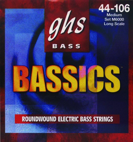 M6000/Струны для бас гитары; (44-63-84-106); круглая обмотка; никелированные; Bassics/GHS