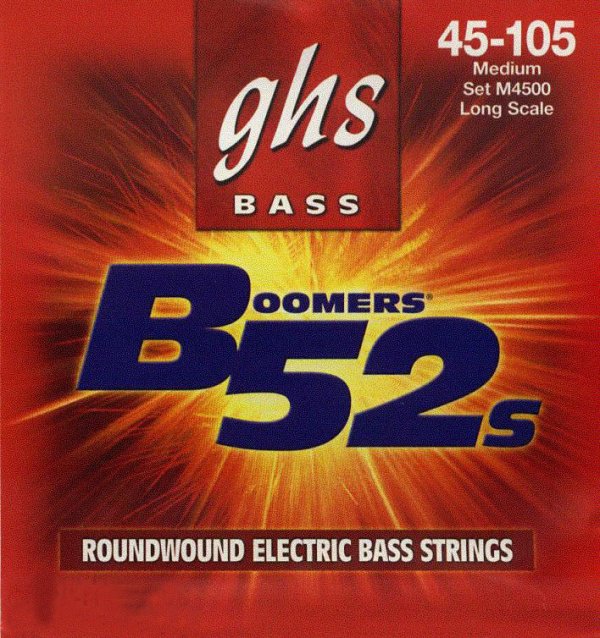 M4500/Струны для бас гитары; никелированная сталь; круглая обмотка; (45-65-85-105); Boomers/GHS