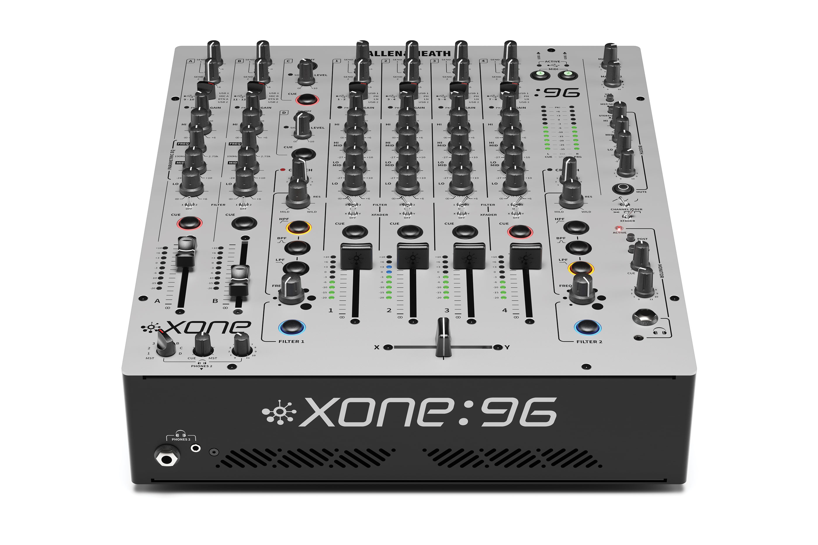 XONE:96 / Аналоговый DJ микшер, 6+2 канала, две 24-канальные 32 бит/96 кГц аудиокарты / ALLEN&HEATH