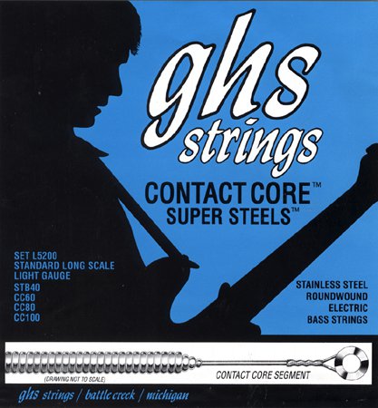 L5200/Струны для бас гитары; (40-60-80-100); никелированная сталь; Contact Core Super steels/GHS