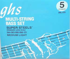GHS Corporation / 5ML-STB/Струны для бас гитары; нержавеющая сталь; круглая обмотка; (44-63-80-98-121)/GHS
