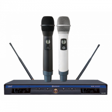 UR-112DMH / 2-х канальный приемник UR-112D + два ручных микрофона-передатчика EH60B+EH60W / RELACART